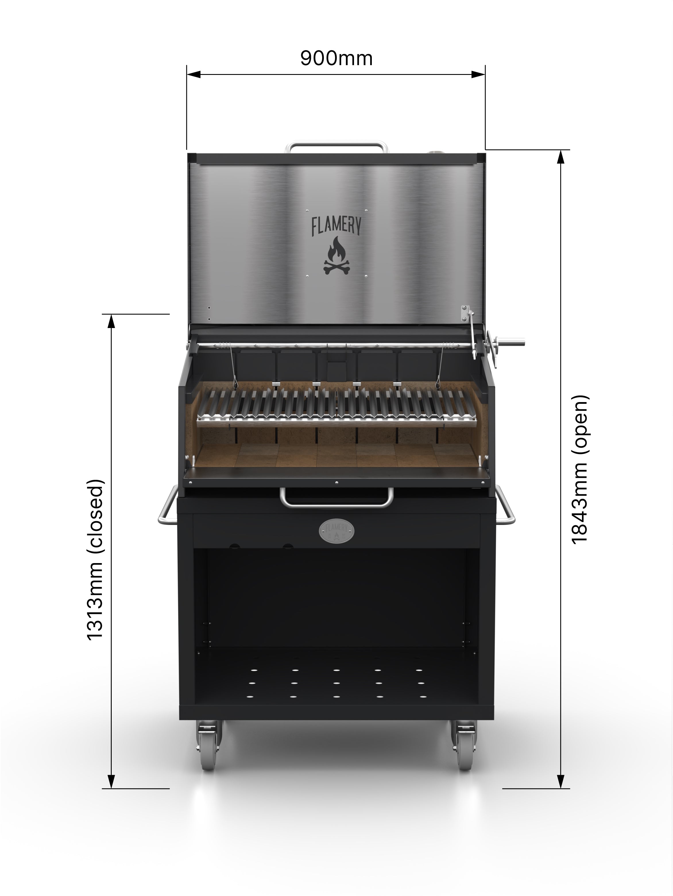 NORTE 1.0 / Small Asado Grill on Trolley - Flamery