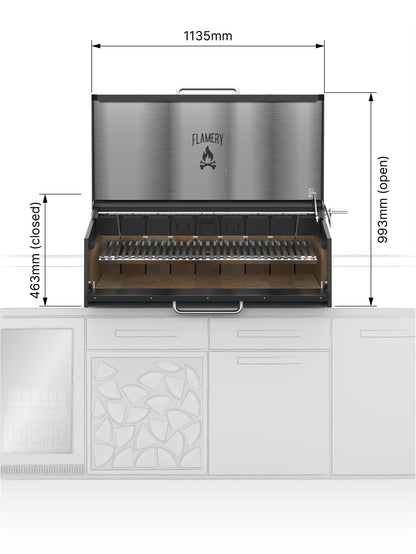 PÁRAMO 2.0 / Large Asado Grill Built-in - Flamery