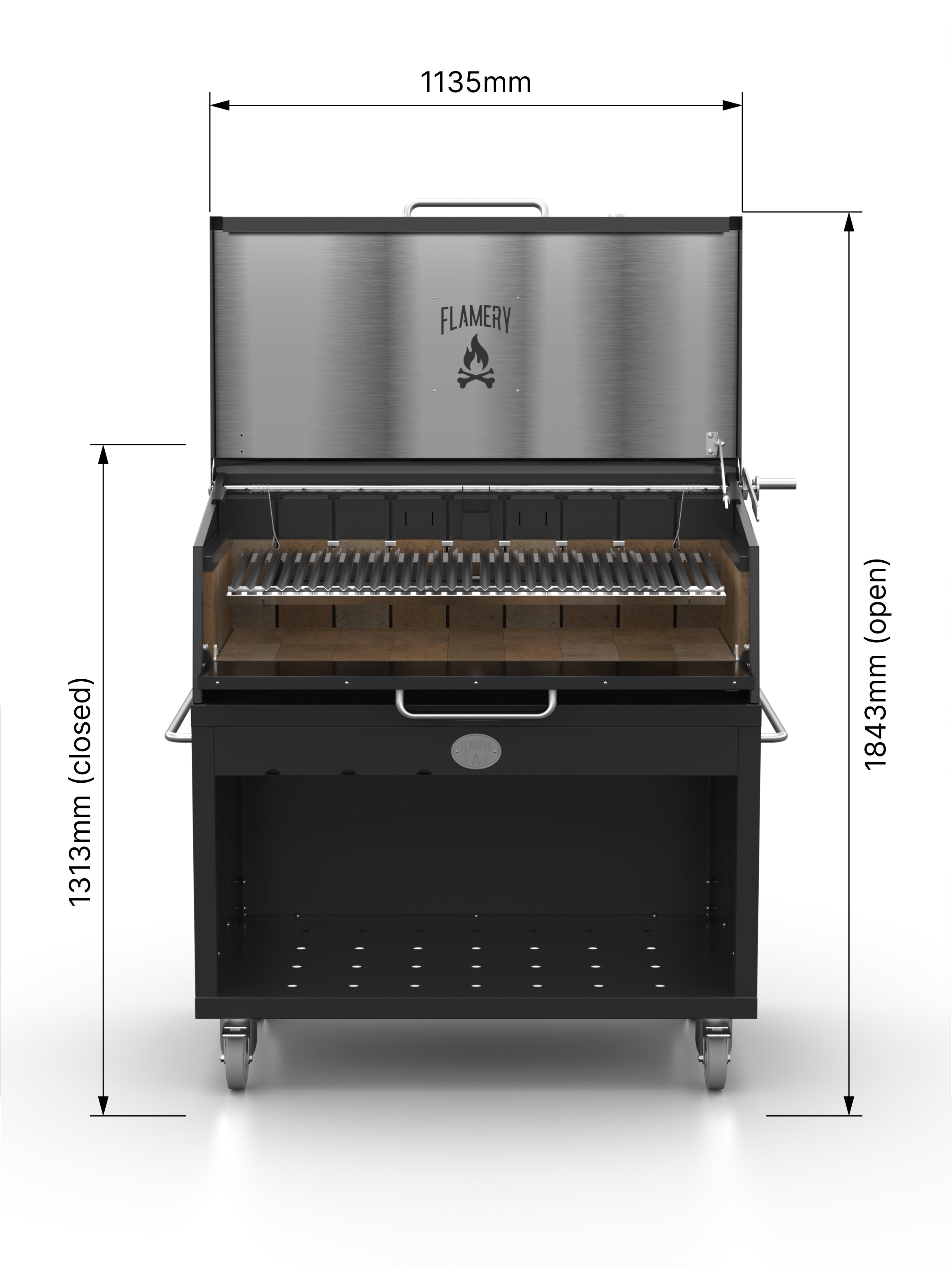 NORTE 2.0 / Large Asado Grill on Trolley - Flamery