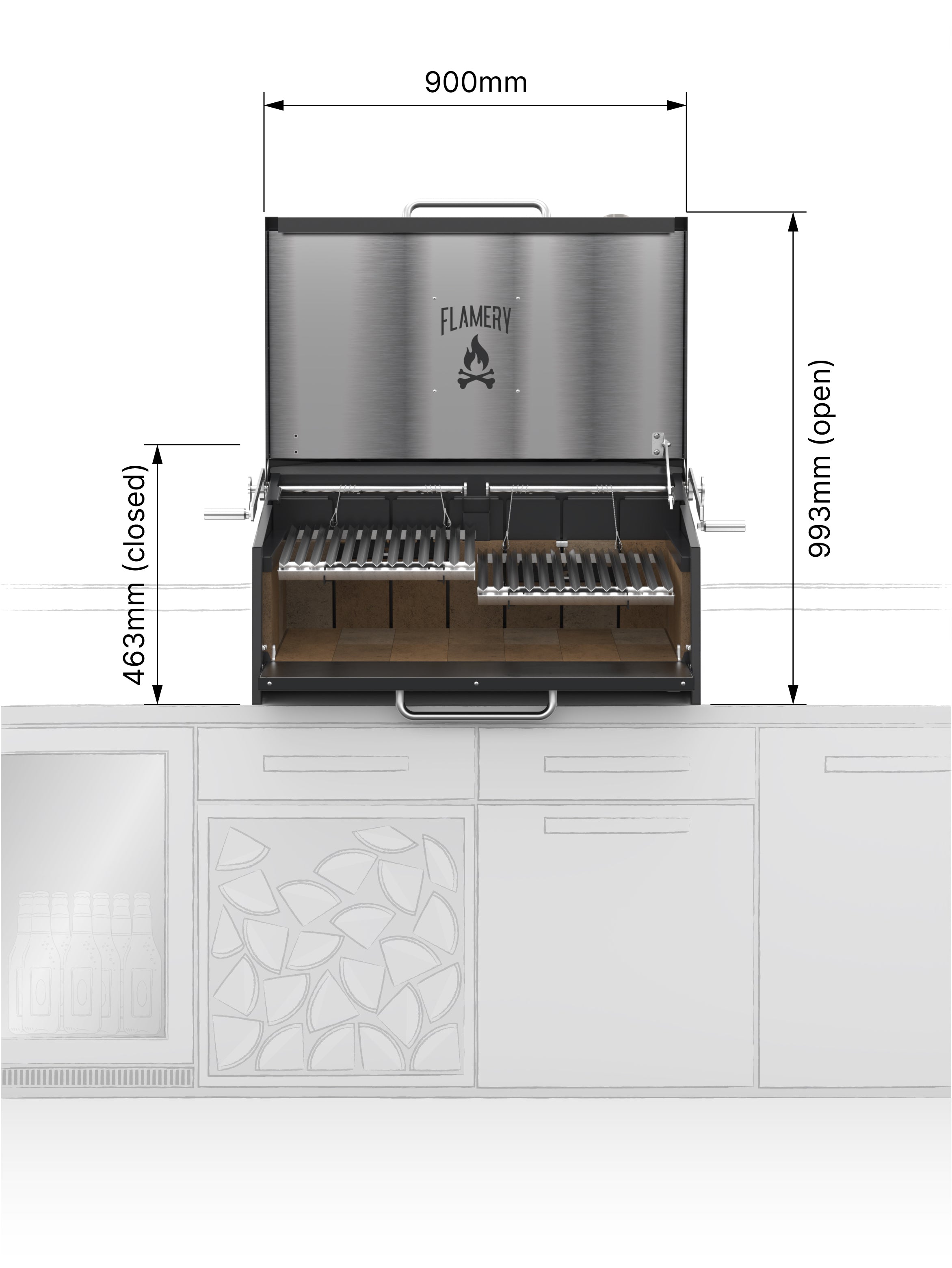 PÁRAMO 1.0 / Small Asado Grill Built-in - Flamery