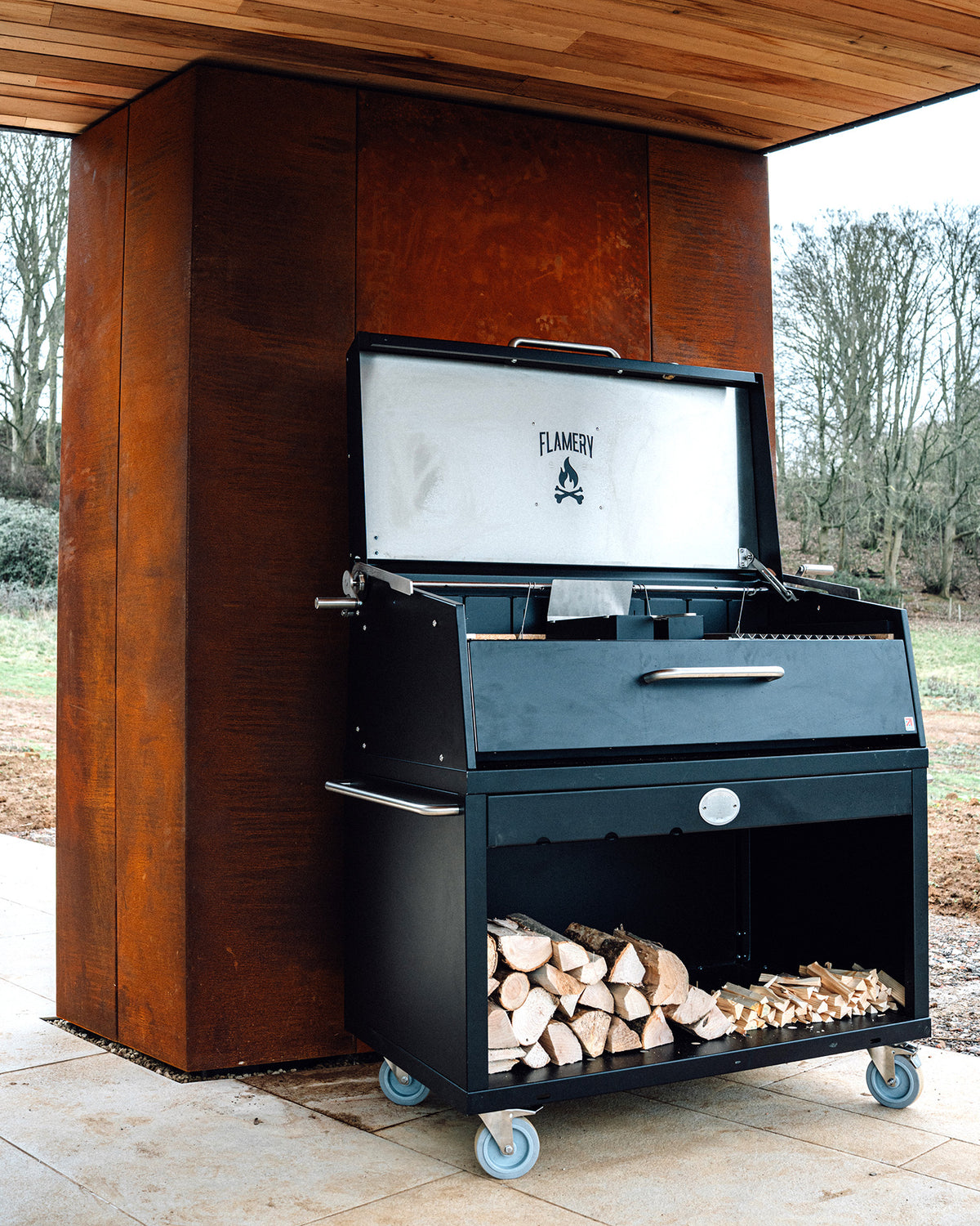 Portable Asado Grills | Wood-Fired BBQs On Trolleys | Flamery